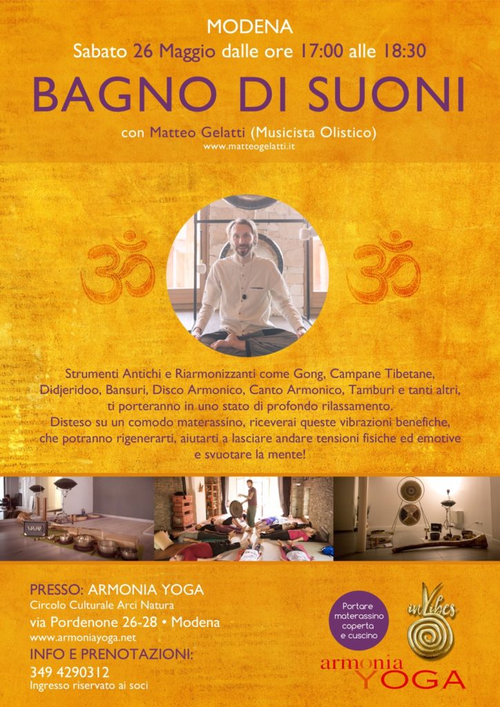 yoga Modena meditazione bagno suoni armonia